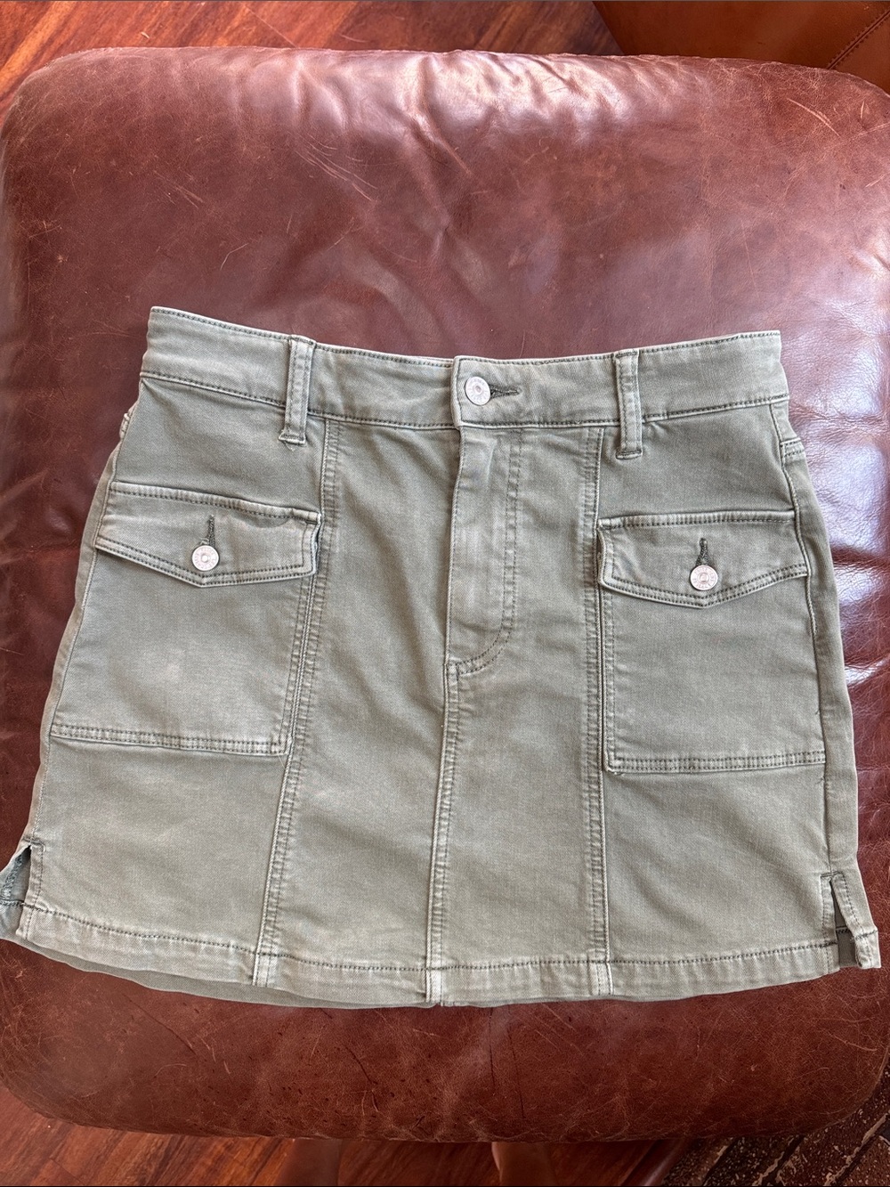 Paige Green Cargo Mini Skirt Sz 27
